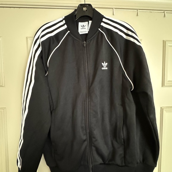adidas Jackets & Blazers - Adidas Black and White Bomber/Track Jacket Size Medium